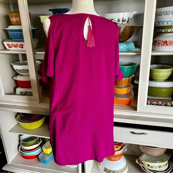 Soft Surroundings Cold Shoulder Destin Fuchsia Dress - Size Small - Picture 6 of 15